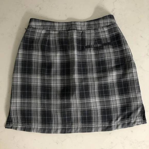 Vuarnet Sport Athletic Plaid Polyester Golf Skirt/Skort Navy + White Sz 2 NWOT - Picture 10 of 13
